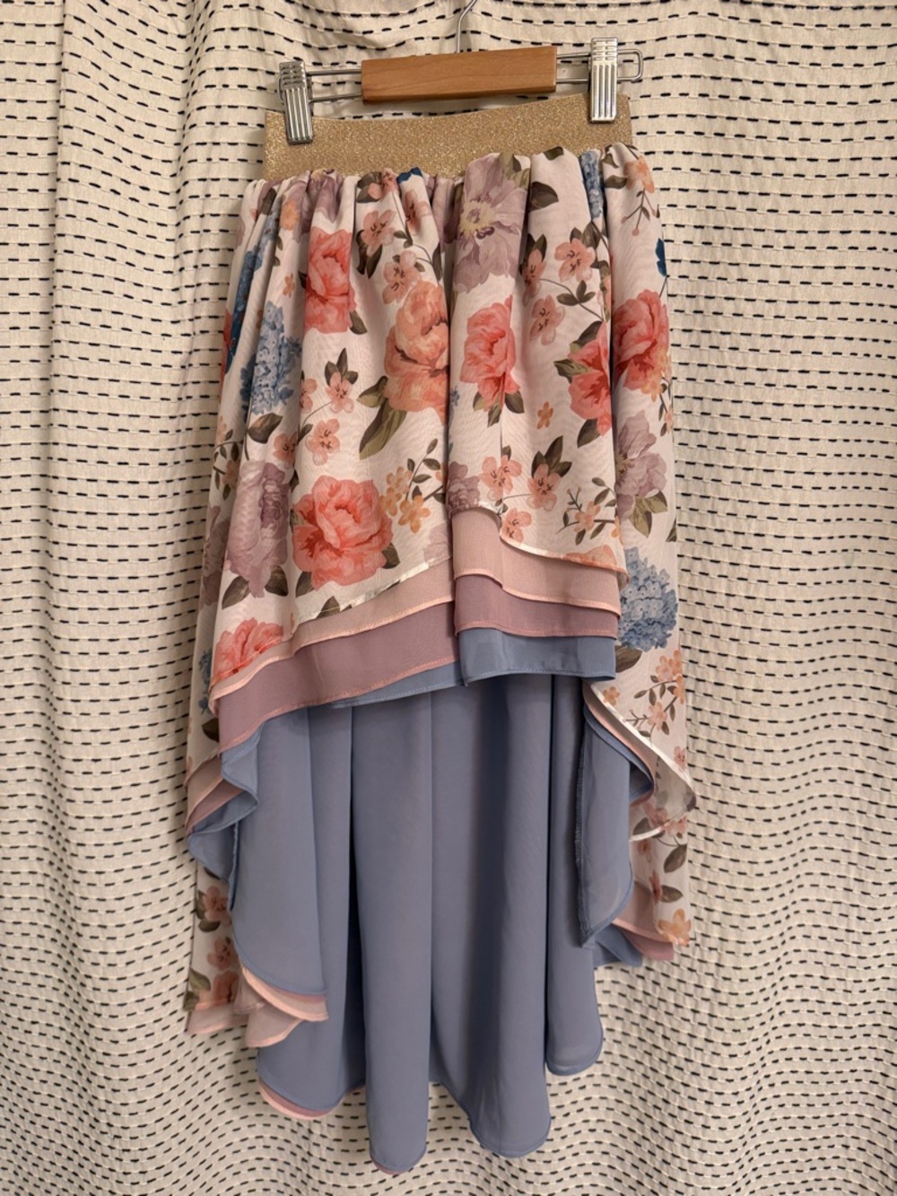 Floral Layered High-Low Skirt- Pleiades Brand